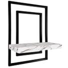 Prateleira Quadro Nicho de Parede Decorativo Torun em Aço e MDF - Preta e Vulcano