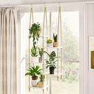 Prateleira Suspensa de Madeira Bamworld com 5 Níveis para Plantas, Decoração Interna