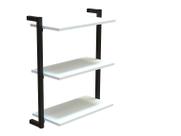 Prateleira Suspensa MDP Branco e Preto D7 Home D-7002 40x55cm