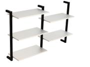 Prateleira Suspensa MDP Branco e Preto D7 Home D-7003 40x50cm