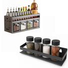 Prateleira Temperos Inox 35cm + Rack Organizador Cozinha