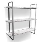 Prateleira Tripla Nicho Hone Modelo Industrial Decoração Casa 60x15 Prata/Vulcano