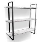 Prateleira Tripla Nicho Hone Modelo Industrial Decoração Casa 60x15 Preta/Vulcano Prateleira Tripla Nicho Hone Modelo Industrial Decoração Casa 60x15 Preta/Vulcano