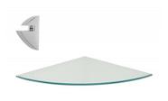 Prateleira vidro canto 0,8x25x25cm sup. cromado prat-k