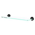 Prateleira Vidro Porta Shampoo Suporte Metal Preto Fosco Atenas