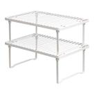 Prateleiras de armazenamento de cozinha Amazon Basics Stackable Metal White