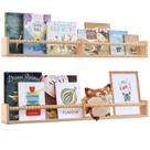 Prateleiras de livros de berçário TUEGEGNS, conjunto de 2 prateleiras de madeira de 80 cm