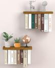 Prateleiras de livros flutuantes Tohiasen Wood montadas na parede, conjunto de 2