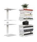 Prateleiras de livros flutuantes Wawocs, 4 camadas de metal, 27 kg, brancas, pacote com 2