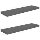 Prateleiras de parede com mobília cinza de alto brilho 90x23,5x4cm MDF 2 unidades