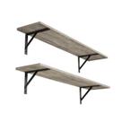 Prateleiras de parede DINZI LVJ, prateleira longa de 80 cm, conjunto de 2, cinza, lavagem Prateleiras de parede DINZI LVJ, prateleira longa de 80 cm, conjunto de 2, cinza, lavagem