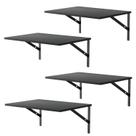 Prateleiras de parede flutuantes Housiture Black Wood 30cm, conjunto de 4 Prateleiras de parede flutuantes Housiture Black Wood 30cm, conjunto de 4