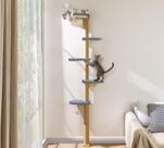 Prateleiras de parede para gatos PELUOMOZ, torre de escalada de pelúcia de 210 cm