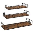 Prateleiras de parede Serwrsw Moon Phase Brown Black, pacote com 3