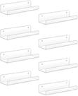Prateleiras de parede Sooyee Acrylic, pacote com 8, 38 cm, Floating Clear