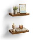 Prateleiras de parede VASAGLE Floating Rustic Brown, conjunto de 2 Prateleiras de parede VASAGLE Floating Rustic Brown, conjunto de 2