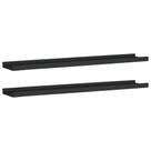 Prateleiras de parede vidaXL em MDF lacado preto 80cm Prateleiras de parede vidaXL em MDF lacado preto 80cm