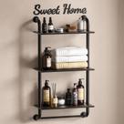 Prateleiras de tubos montadas na parede Tinpin Rustic Farmhouse 3-Tier