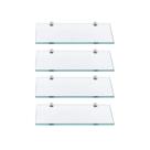 Prateleiras Em Vidro Para Banheiro 25x10 Cm - 4 Unidades Incolor Prateleiras Em Vidro Para Banheiro 25x10 Cm - 4 Unidades Incolor