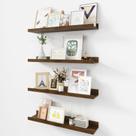 Prateleiras flutuantes Acovy Picture Ledge Shelf, conjunto de 4 em madeira