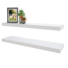 Prateleiras flutuantes BAMEOS White, montadas na parede, conjunto de 2 x 80 cm