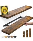 Prateleiras flutuantes BAYKA Conjunto de 2 madeiras rústicas de 22,5 cm (marrom rústico)