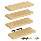 Prateleiras flutuantes Bellsal Maple Wood, conjunto de 4 para parede