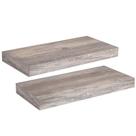 Prateleiras flutuantes Conjunto de prateleiras de parede HOOBRO Greige de 2 40x20x3,8cm