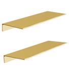 Prateleiras flutuantes HNVNER Metal Brushed Gold, conjunto de 2, 40x12x3cm