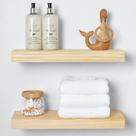 Prateleiras flutuantes Homeforia Wood 18 polegadas, conjunto de 2 naturais