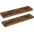 Prateleiras flutuantes HOOBRO BF80BJP201 Conjunto de 2 prateleiras de parede marrons