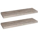Prateleiras flutuantes HOOBRO BG80BJP201 Greige Conjunto de 2 80x20x3,8cm