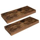 Prateleiras flutuantes HOOBRO Rustic Brown montadas na parede, conjunto de 2