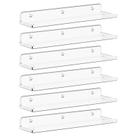 Prateleiras flutuantes Lifewit Acrylic 15 cm transparente, pacote com 6 unidades, suporte de parede