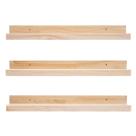 Prateleiras flutuantes MBYD Natural Wood 24 cm, conjunto de 3 para casa