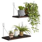 Prateleiras flutuantes MITIME Rustic Solid Wood, conjunto de 2 retrô Prateleiras flutuantes MITIME Rustic Solid Wood, conjunto de 2 retrô