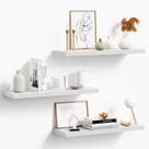 Prateleiras flutuantes Oridom White Wood, conjunto de 3 para parede