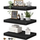 Prateleiras flutuantes QEEIG 10 Deep para parede 25x40cm, conjunto de 3 pretas