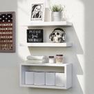 Prateleiras flutuantes RICHER HOUSE Conjunto de 3 quartos de banheiro brancos