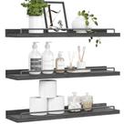 Prateleiras flutuantes RYOFOBETTO, decoração de banheiro de 22 cm, conjunto de 3 pretas