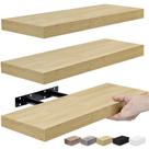 Prateleiras flutuantes Sorbus Maple Wood, pacote com 3, montadas na parede