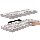 Prateleiras flutuantes Sorbus Rustic White, 24x9 polegadas, montadas na parede, pacote com 2