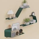 Prateleiras flutuantes Storaboks Conjunto de 3 prateleiras de parede verdes metálicas Prateleiras flutuantes Storaboks Conjunto de 3 prateleiras de parede verdes metálicas