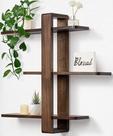 Prateleiras flutuantes SUMGAR Wall Mounted Walnut 3 Tier 50cm
