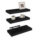 Prateleiras flutuantes Vervida Rustic Wood 38 cm, conjunto montado na parede/3 Prateleiras flutuantes Vervida Rustic Wood 38 cm, conjunto montado na parede/3