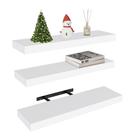Prateleiras flutuantes Vervida White Rustic Wood 24cm Conjunto de 3 Prateleiras flutuantes Vervida White Rustic Wood 24cm Conjunto de 3