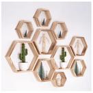 Prateleiras flutuantes WonFully Hexagon Wood Farmhouse Driftwood