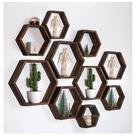 Prateleiras flutuantes WonFully Hexagon Wood Farmhouse Driftwood