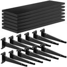 Prateleiras GridWall Alffun, pacote com 6 suportes de metal de 40 x 15 cm