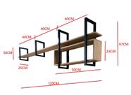 Prateleiras industrial kit glamour 120cm